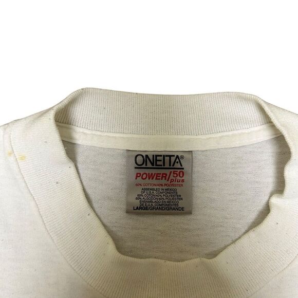 Vintage Jesus Shirt Mens Large Romans 1:16 White Thrashed Single Stitch - Picture 3 of 10